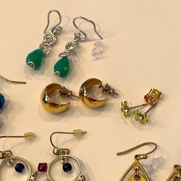 9 pair earring lot bundle one Napier chunky hoops - Picture 4 of 7